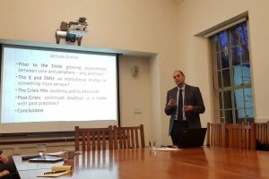 Pictures from the book launch \'Crisis in the Eurozone Periphery by GPSG Secretary Dr. Dimitris Tsarouhas at Harvard University, Center for European Studies, November 2018